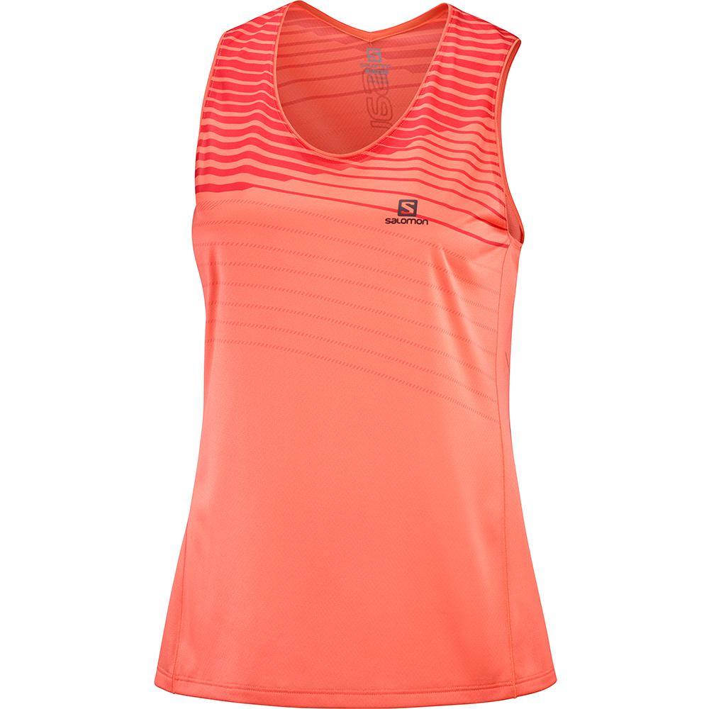 SALOMON SENSE W Philippines - Women's Tee Shirts - Orangered | 293106-IZR